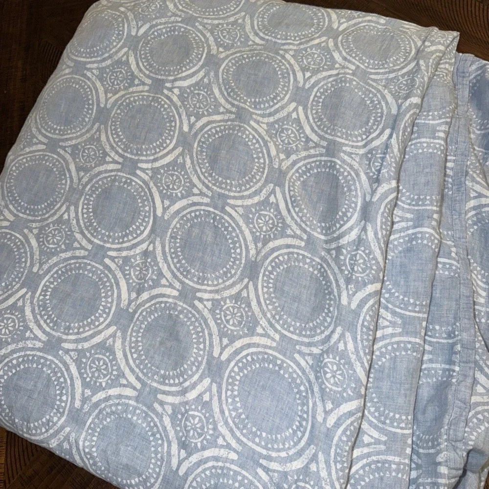 Serena & Lily Shabby Chic Duvet Cover F/Queen Cotton 2 Uro Shams Light Blue